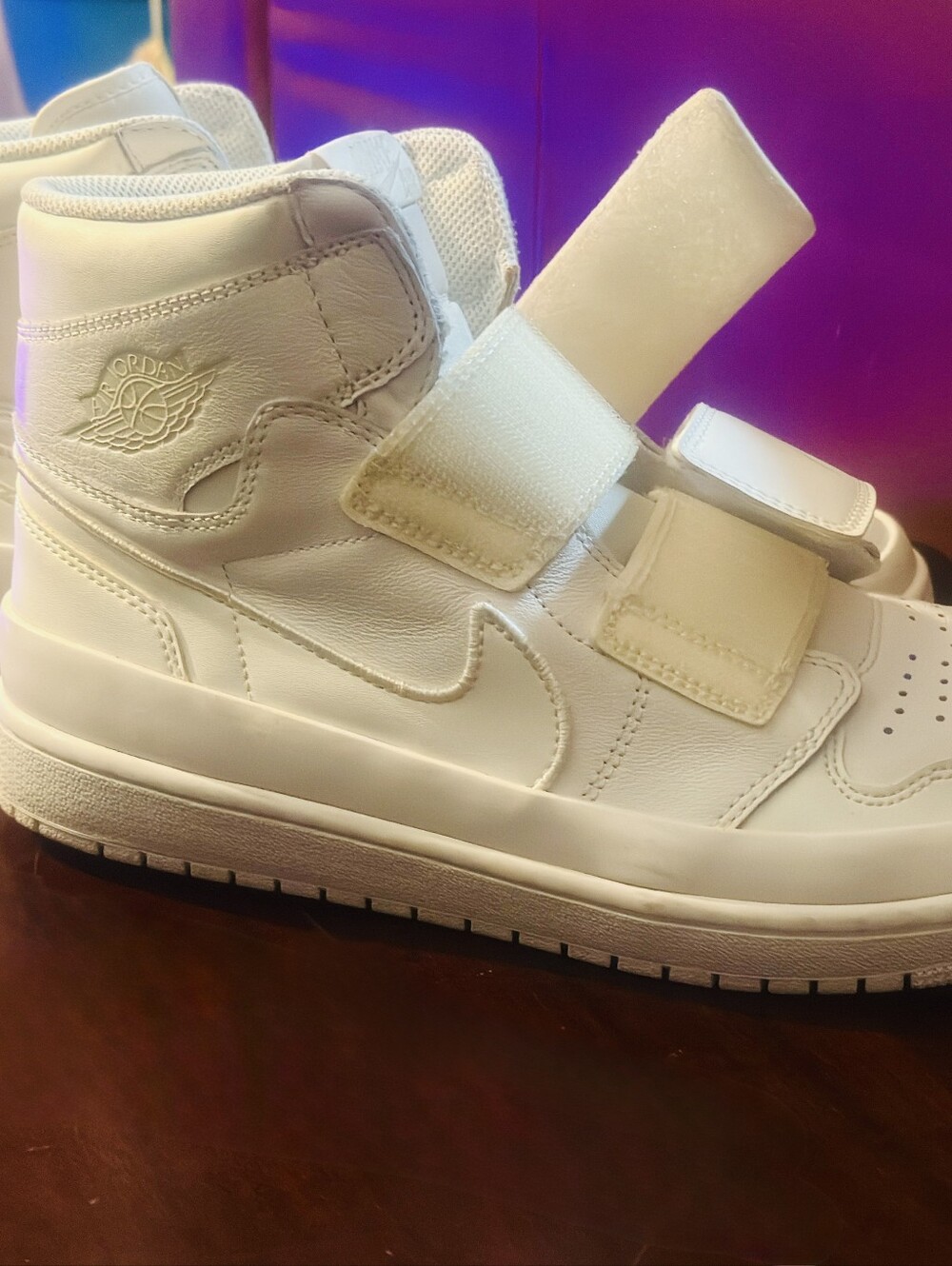 Nike Air Jordan Men's White High-Top Double Velcro Strap Sneakers